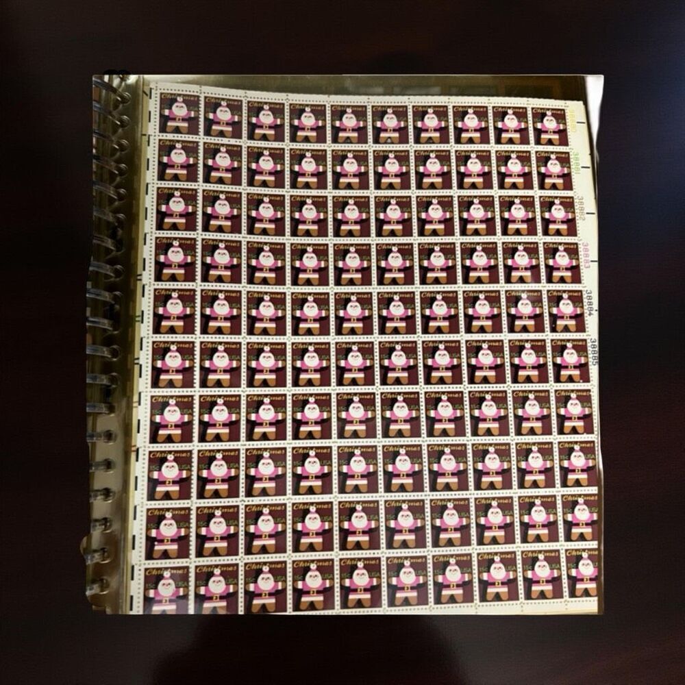 MNH Scott 1979 Santa Ornaments Stamps 15 Cent Stamp Sheet of 100 Stamps